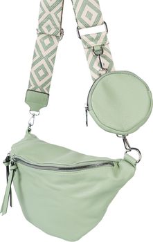 styleBREAKER Damen Halbmond Crossbody Schultertaschen Set 3-Teilig, Schultergurt mit Muster, Schlüsselanhänger, Börse 02012398