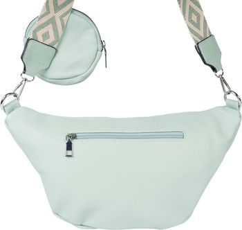 styleBREAKER Damen Halbmond Crossbody Schultertaschen Set 3-Teilig, Schultergurt mit Muster, Schlüsselanhänger, Börse 02012398