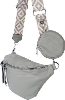 styleBREAKER Damen Halbmond Crossbody Schultertaschen Set 3-Teilig, Schultergurt mit Muster, Schlüsselanhänger, Börse 02012398