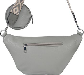 styleBREAKER Damen Halbmond Crossbody Schultertaschen Set 3-Teilig, Schultergurt mit Muster, Schlüsselanhänger, Börse 02012398