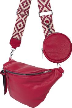 styleBREAKER Damen Halbmond Crossbody Schultertaschen Set 3-Teilig, Schultergurt mit Muster, Schlüsselanhänger, Börse 02012398