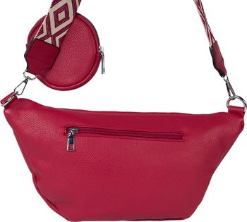 styleBREAKER Damen Halbmond Crossbody Schultertaschen Set 3-Teilig, Schultergurt mit Muster, Schlüsselanhänger, Börse 02012398