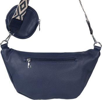 styleBREAKER Damen Halbmond Crossbody Schultertaschen Set 3-Teilig, Schultergurt mit Muster, Schlüsselanhänger, Börse 02012398