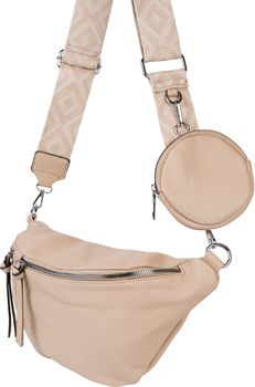 styleBREAKER Damen Halbmond Crossbody Schultertaschen Set 3-Teilig, Schultergurt mit Muster, Schlüsselanhänger, Börse 02012398