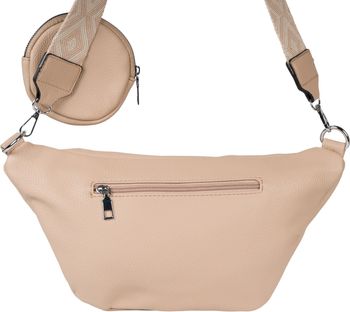 styleBREAKER Damen Halbmond Crossbody Schultertaschen Set 3-Teilig, Schultergurt mit Muster, Schlüsselanhänger, Börse 02012398