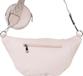 styleBREAKER Damen Halbmond Crossbody Schultertaschen Set 3-Teilig, Schultergurt mit Muster, Schlüsselanhänger, Börse 02012398