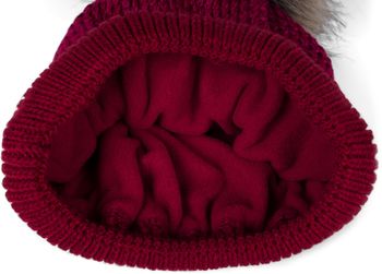 styleBREAKER Damen Strick Bommelmütze mit Farbverlauf und Fleece Futter, Winter Fellbommel Mütze, Strickmütze 04024205