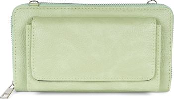 styleBREAKER Damen Handy Geldbörse mit Schultergurt und RFID Kartenhülle | Crossbody Umhängetasche mit Handyfach Reißverschluss Clutch 20x11 cm