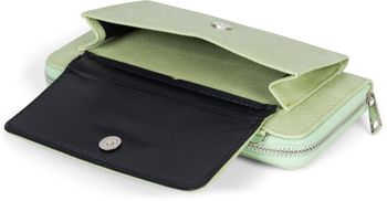 styleBREAKER Damen Handy Geldbörse mit Schultergurt und RFID Kartenhülle | Crossbody Umhängetasche mit Handyfach Reißverschluss Clutch 20x11 cm