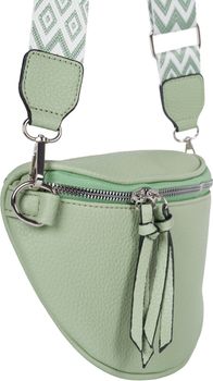 styleBREAKER Damen Halbmond Crossbody Schultertaschen Einfarbig, verstellbarer Schultergurt mit Zick-Zack Rauten Muster 02012401