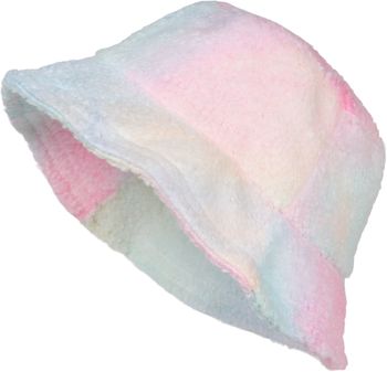 styleBREAKER Damen Fischerhut in Teddyfell im Ombré Look, warmer Bucket Hat Herbst Winter, Farbverlauf Muster Bunt 04025038
