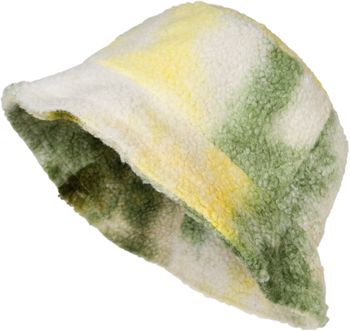 styleBREAKER Damen Fischerhut in Teddyfell im Ombré Look, warmer Bucket Hat Herbst Winter, Farbverlauf Muster Bunt 04025038