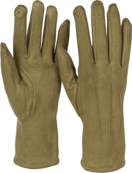 styleBREAKER Damen Touchscreen Handschuhe Einfarbig mit Ziernähten, warme Fingerhandschuhe, Winter 09010043