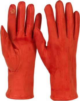 styleBREAKER Damen Touchscreen Handschuhe Einfarbig mit Ziernähten, warme Fingerhandschuhe, Winter 09010043