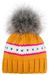styleBREAKER Kinder Strick Bommelmütze mit Herzmuster und Thermo Fleece Futter, Winter Fellbommel Mütze, 3-5 Jahre 04024209