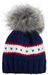 styleBREAKER Kinder Strick Bommelmütze mit Herzmuster und Thermo Fleece Futter, Winter Fellbommel Mütze, 3-5 Jahre 04024209