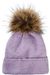 styleBREAKER Damen Strick Bommelmütze Einfarbig mit Pailletten und Fleece Futter, Winter Fellbommel Mütze, Strickmütze 04024210