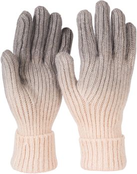 styleBREAKER Damen Strick Handschuhe mit Farbverlauf Muster, Winter Ombré Strickhandschuhe, Fingerhandschuhe 09010045