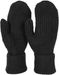 styleBREAKER Damen Winter Strick Fäustlinge Einfarbig mit gemustertem Bund, warme Fausthandschuhe, Strickhandschuhe 09010046