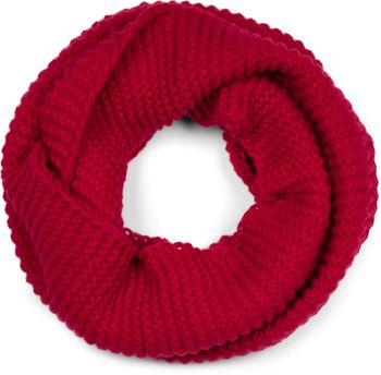 styleBREAKER Unisex Strick Loop Schal Einfarbig mit Wellenmuster, warmer Winter Strickschal, Schlauchschal 01018169