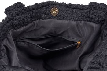 styleBREAKER Damen Tasche aus Teddyfell mit breiten Henkeln | kuschelige Beuteltasche mit Magnetverschluss | weich gefüttert & ideal als Shopper