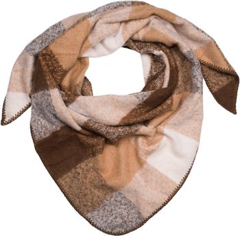 styleBREAKER Damen XXL Web Dreieck Schal mit buntem Karo Muster, Dreiecktuch Kariert, Winter Schal warm weich, Tuch 01020050