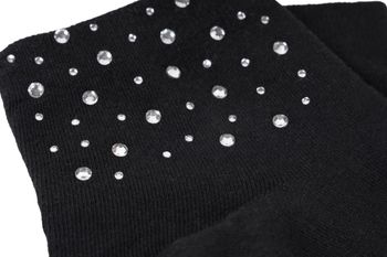 styleBREAKER Damen Socken mit Strass Applikation am Bund, Größe 35-41 EU / 5-9 US / 4-7 UK, Söckchen Glitzersteine 08030014