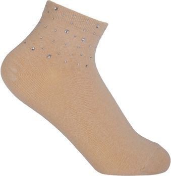 styleBREAKER Damen Socken mit Strass Applikation am Bund, Größe 35-41 EU / 5-9 US / 4-7 UK, Söckchen Glitzersteine 08030014