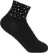 styleBREAKER Damen Socken mit Strass Applikation am Bund, Größe 35-41 EU / 5-9 US / 4-7 UK, Söckchen Glitzersteine 08030014