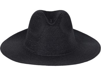 styleBREAKER Damen Panama Sonnenhut aus Papierstroh | Faltbarer Knautschhut mit breiter Krempe | Sommer Fedora Hut für Strand und Festival