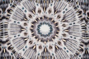 styleBREAKER Damen Schal Batik Shibori Muster mit Metallic Streifen, Leichtes Ethno Tuch mit kurzen Fransen 01016228