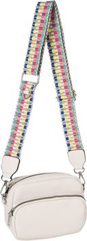 styleBREAKER Damen Umhängetaschen Set 2-Teilig, gemusterter Schultergurt und ovale Börse, Rechteckige Crossbody Bag Einfarbig 02012405