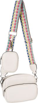 styleBREAKER Damen Umhängetaschen Set 2-Teilig, gemusterter Schultergurt und ovale Börse, Rechteckige Crossbody Bag Einfarbig 02012405