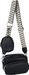 styleBREAKER Damen Umhängetaschen Set 2-Teilig, gemusterter Schultergurt und ovale Börse, Rechteckige Crossbody Bag Einfarbig 02012405