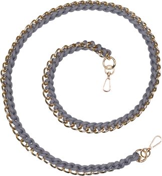 styleBREAKER Taschen Schulterriemen mit eingeflochtener Kette, Wechsel Taschengurt, Handyband, Handykette, Karabiner 02013038