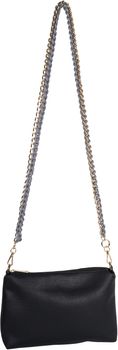 styleBREAKER Taschen Schulterriemen mit eingeflochtener Kette, Wechsel Taschengurt, Handyband, Handykette, Karabiner 02013038