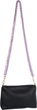 styleBREAKER Taschen Schulterriemen mit eingeflochtener Kette, Wechsel Taschengurt, Handyband, Handykette, Karabiner 02013038