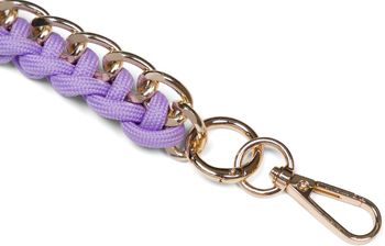 styleBREAKER Taschen Schulterriemen mit eingeflochtener Kette, Wechsel Taschengurt, Handyband, Handykette, Karabiner 02013038