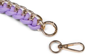 styleBREAKER Taschen Schulterriemen mit eingeflochtener Kette, Wechsel Taschengurt, Handyband, Handykette, Karabiner 02013038