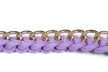 styleBREAKER Taschen Schulterriemen mit eingeflochtener Kette, Wechsel Taschengurt, Handyband, Handykette, Karabiner 02013038