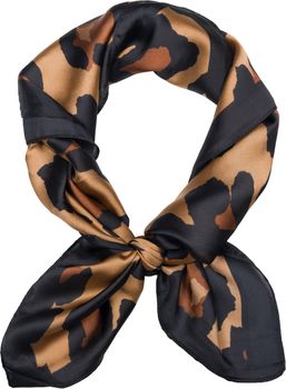 styleBREAKER Halstuch mit Leoparden Animal Print Muster | Vierecktuch mit farbigem Rand | seidig weich und vielseitig tragbar | 70 x 70 cm | Kopftuch Bandana Damen Accessoire