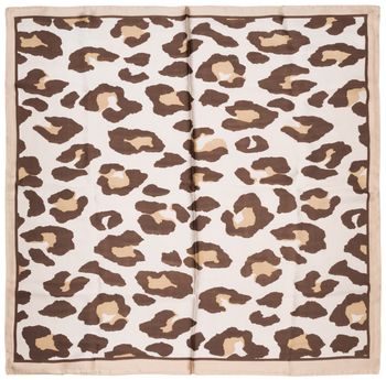 styleBREAKER Halstuch mit Leoparden Animal Print Muster | Vierecktuch mit farbigem Rand | seidig weich und vielseitig tragbar | 70 x 70 cm | Kopftuch Bandana Damen Accessoire