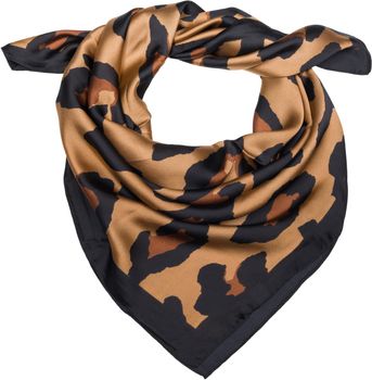 styleBREAKER Halstuch mit Leoparden Animal Print Muster | Vierecktuch mit farbigem Rand | seidig weich und vielseitig tragbar | 70 x 70 cm | Kopftuch Bandana Damen Accessoire