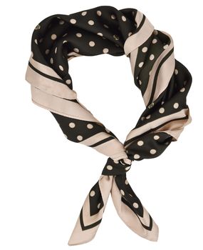 styleBREAKER Damen Halstuch mit Punkte Muster | quadratisches Tuch 70x70 cm | seidiges Satin Polka Dots Vierecktuch | Nickituch & Kopftuch