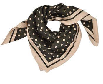 styleBREAKER Damen Halstuch mit Punkte Muster | quadratisches Tuch 70x70 cm | seidiges Satin Polka Dots Vierecktuch | Nickituch & Kopftuch