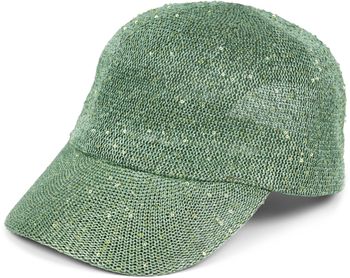styleBREAKER Damen Sommer Baseball Cap gewebt mit Pailletten | Luftiges Basecap mit Metallschnalle verstellbar | Einfarbige Schildkappe für Strand und Freizeit