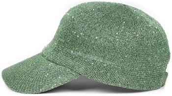 styleBREAKER Damen Sommer Baseball Cap gewebt mit Pailletten | Luftiges Basecap mit Metallschnalle verstellbar | Einfarbige Schildkappe für Strand und Freizeit