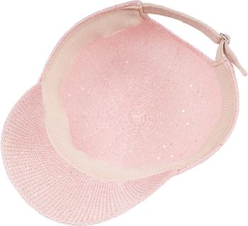 styleBREAKER Damen Sommer Baseball Cap gewebt mit Pailletten | Luftiges Basecap mit Metallschnalle verstellbar | Einfarbige Schildkappe für Strand und Freizeit