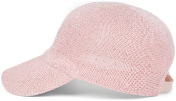 styleBREAKER Damen Sommer Baseball Cap gewebt mit Pailletten | Luftiges Basecap mit Metallschnalle verstellbar | Einfarbige Schildkappe für Strand und Freizeit