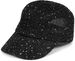 styleBREAKER Damen Sommer Baseball Cap gewebt mit Pailletten | Luftiges Basecap mit Metallschnalle verstellbar | Einfarbige Schildkappe für Strand und Freizeit